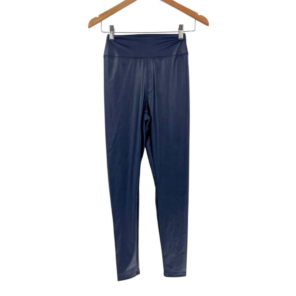 AERIE OFFLINE Women's Navy Blue Real Luxe Faux Leather Leggings NWT Medium